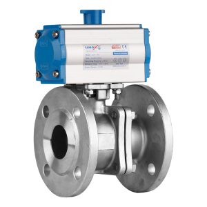 Çift Etkili Pnömatik Aktüatörlü Paslanmaz Flanşlı Vana 2 Parçalı